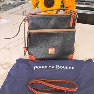 Dooney & Bourke Black and Brown Shoulder Bag